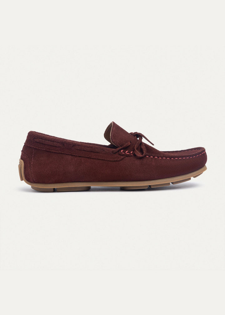 Achilles | Harbor Classic Men’s Leather Boat Shoes  - Suede Oxblood