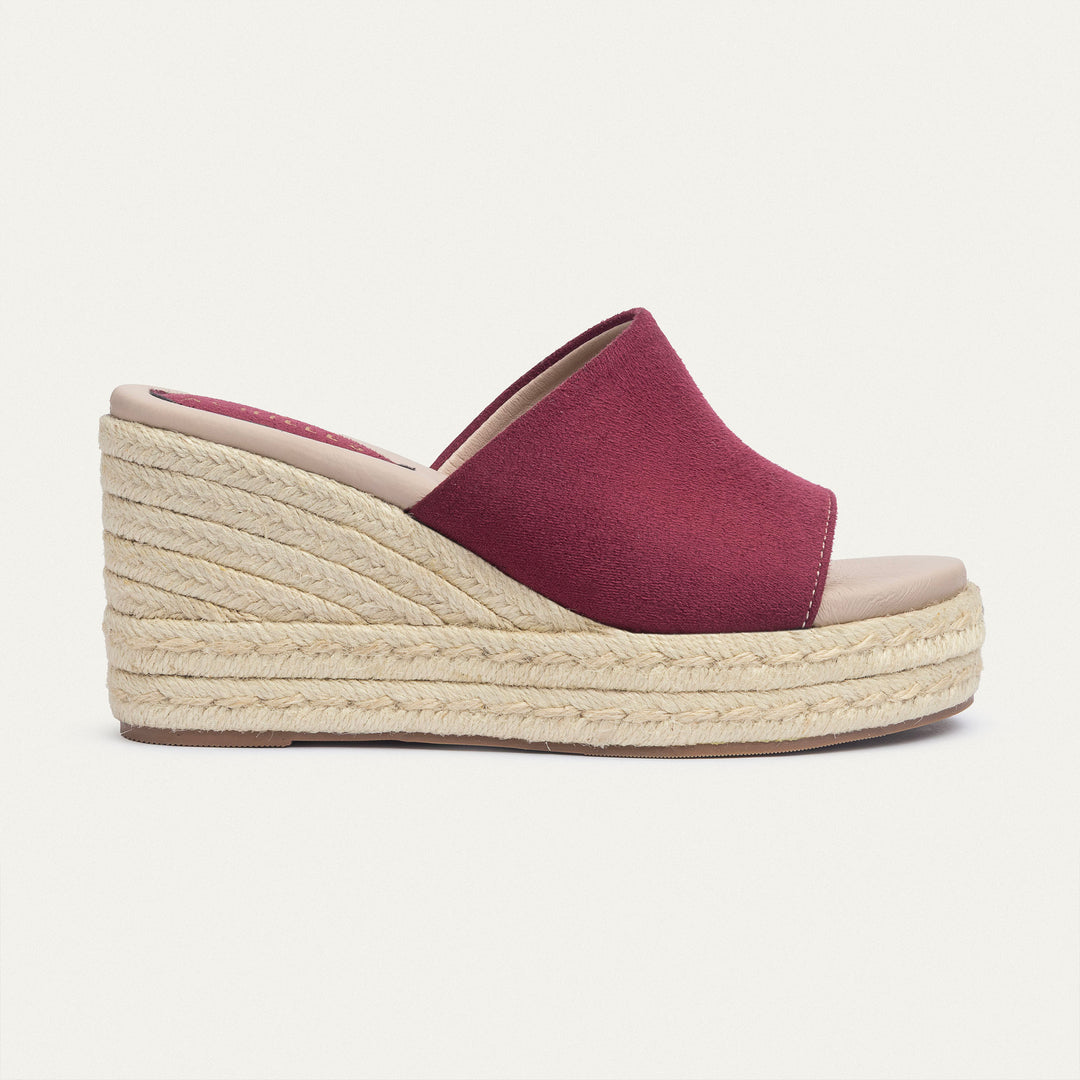 Achilles | Soléa Women’s Wedge Sandals - Burgundy