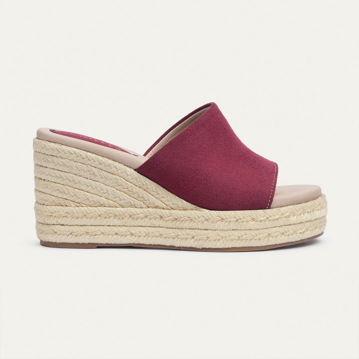 Achilles | Soléa Women’s Wedge Sandals - Burgundy