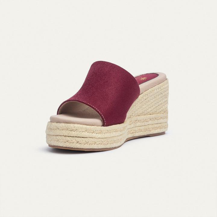 Achilles | Soléa Women’s Wedge Sandals - Burgundy