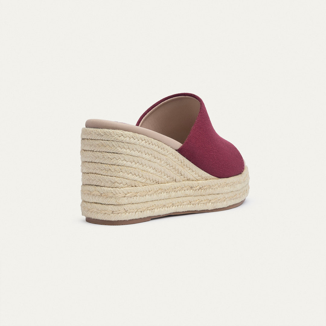 Achilles | Soléa Women’s Wedge Sandals - Burgundy