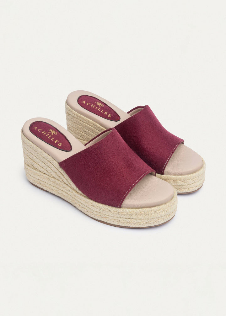 Achilles | Solأ©a Womenâ€™s Wedge Sandals - Burgundy