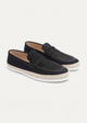 Lino Loafers “ Classic Slip-On with Braided Sole | Black