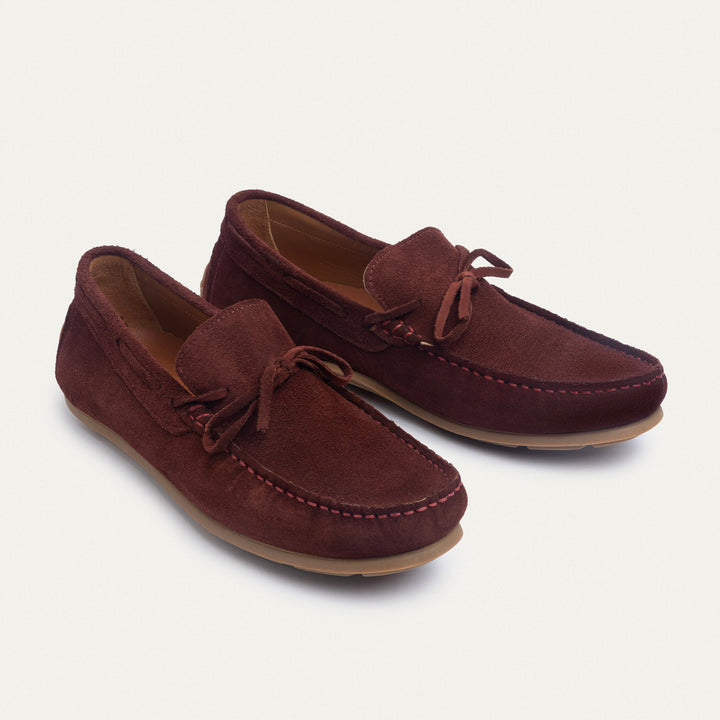 Achilles | Harbor Classic Men’s Leather Boat Shoes  - Suede Oxblood