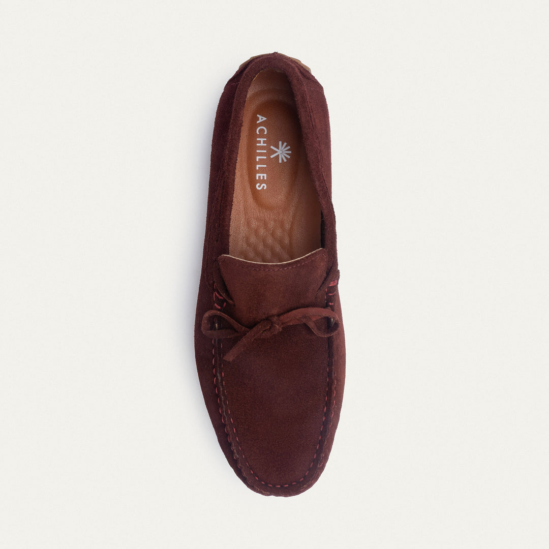 Achilles | Harbor Classic Men’s Leather Boat Shoes  - Suede Oxblood
