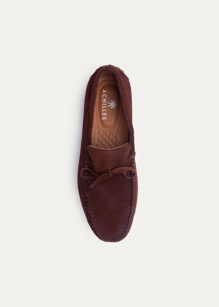 Achilles | Harbor Classic Men’s Leather Boat Shoes  - Suede Oxblood