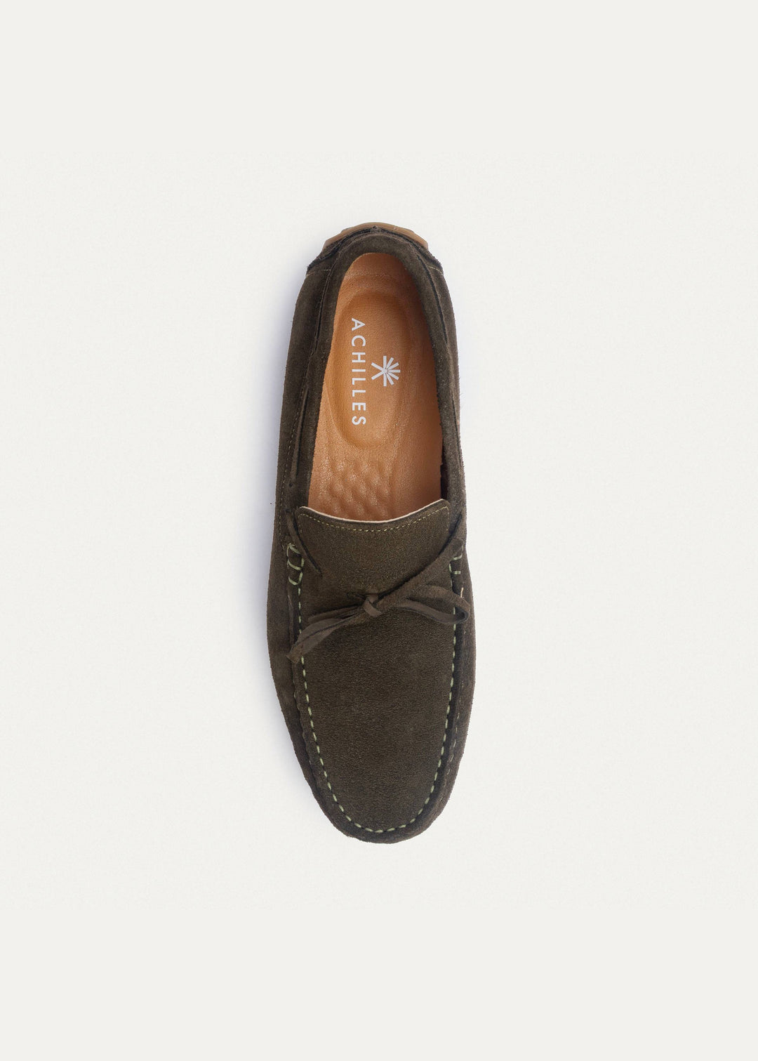 Achilles | Harbor Classic Men’s Leather Boat Shoes  - Suede Olive