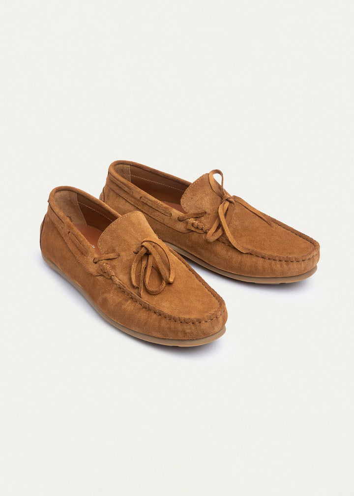 Achilles | Harbor Classic Men’s Leather Boat Shoes  - LightBrown