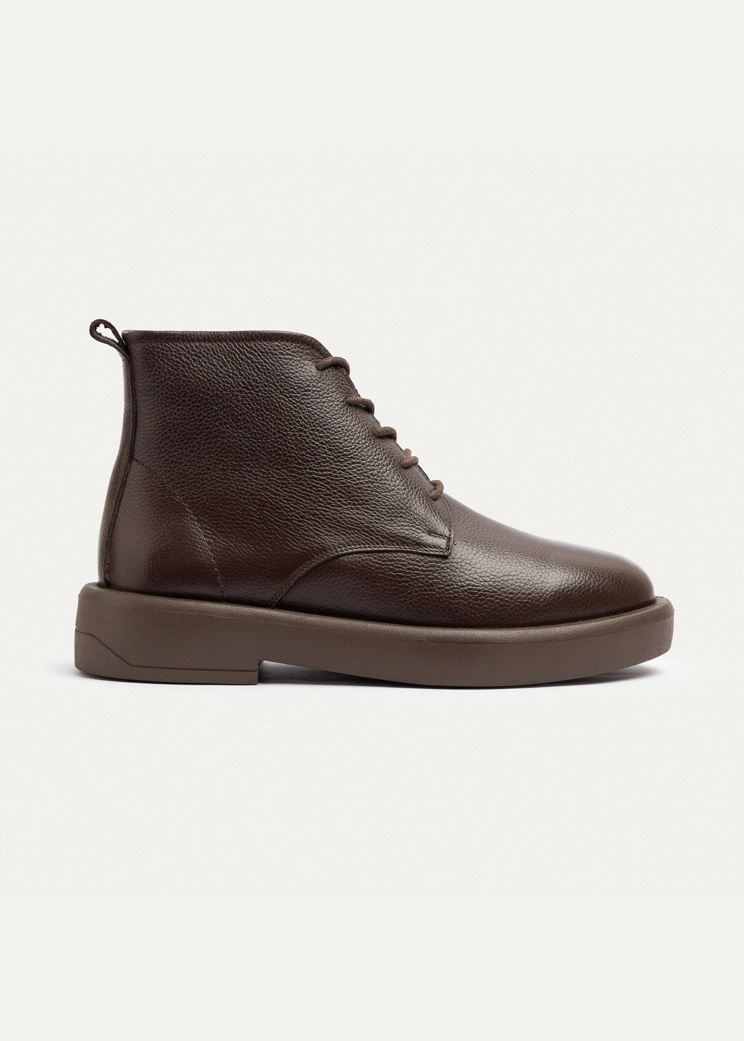 Achilles | Heritage Brogue Textured Leather Boots | Brown