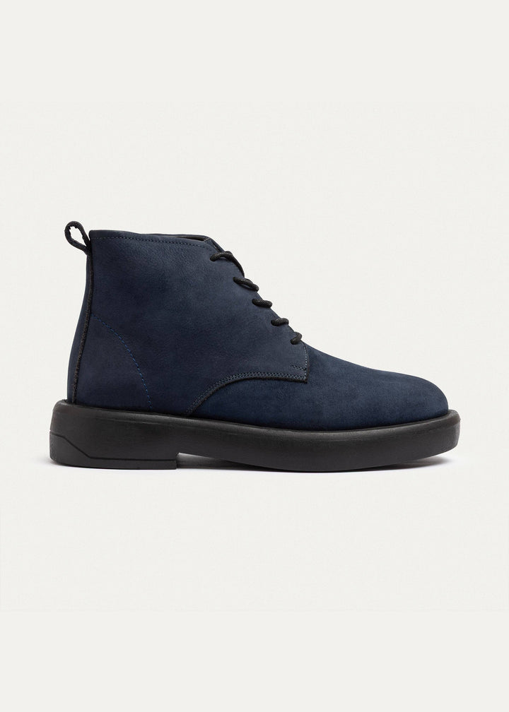 Achilles | Heritage Brogue Leather Boots | Navy Blue