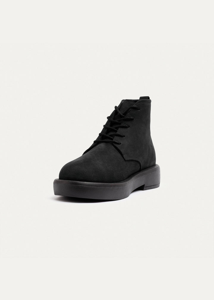 Achilles | Heritage Brogue Nubuck Leather Boots | Black