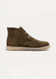 Split Suede Desert Boots Plain Toe For Men | Olive