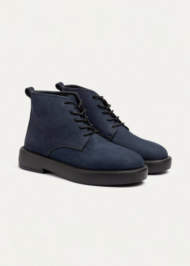 Achilles | Heritage Brogue Leather Boots | Navy Blue