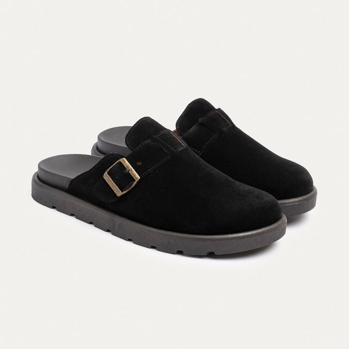 Achilles | Classic Buckle Clogs | Black