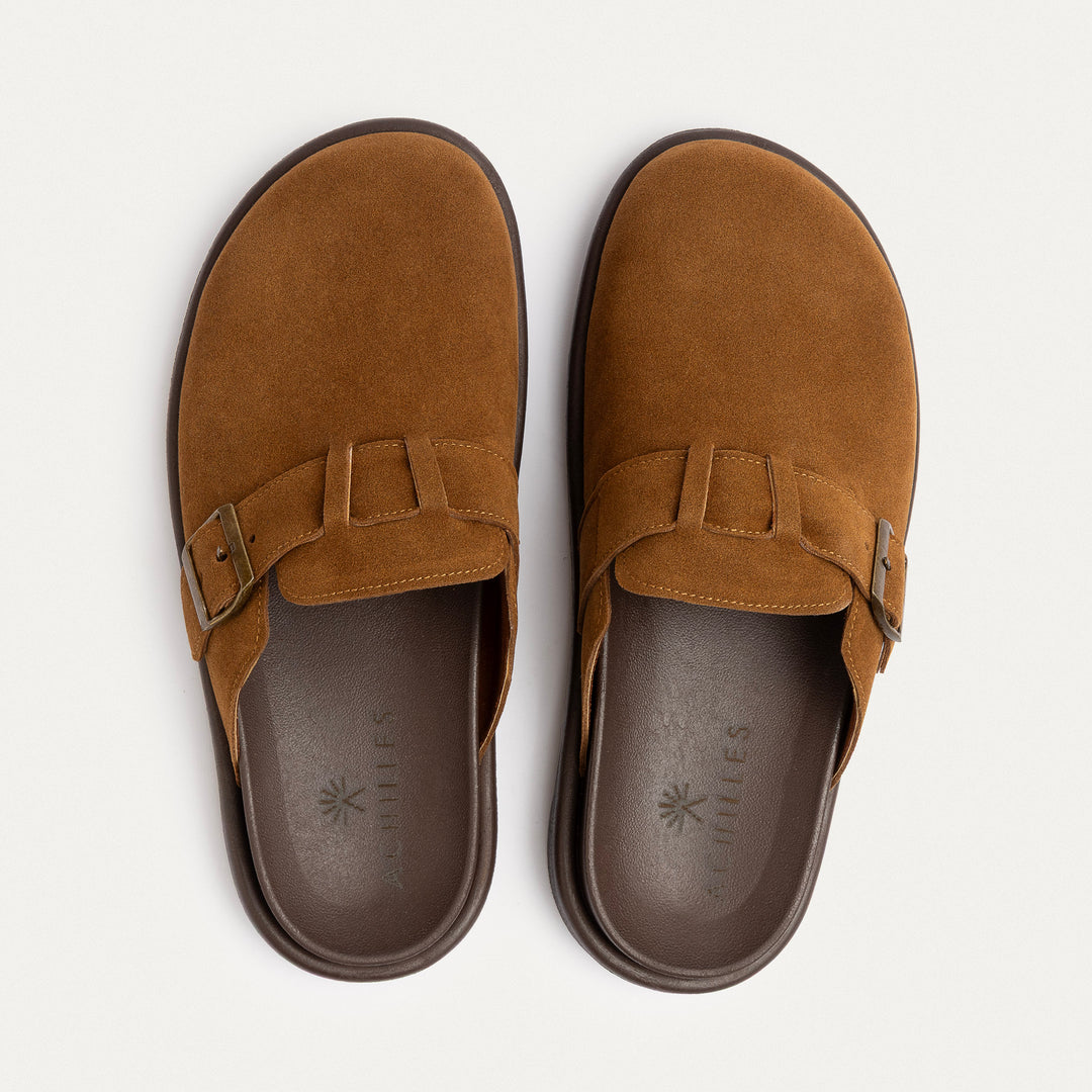 Achilles | Classic Buckle Clogs | Light Brown