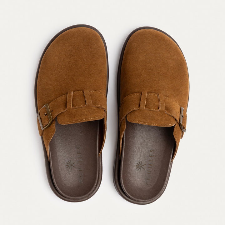 Achilles | Classic Buckle Clogs | Light Brown