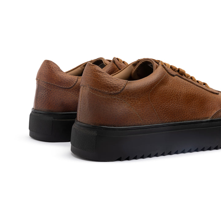 Achilles Zig | Plain Laces Genuine leather Sneakers - Light Brown