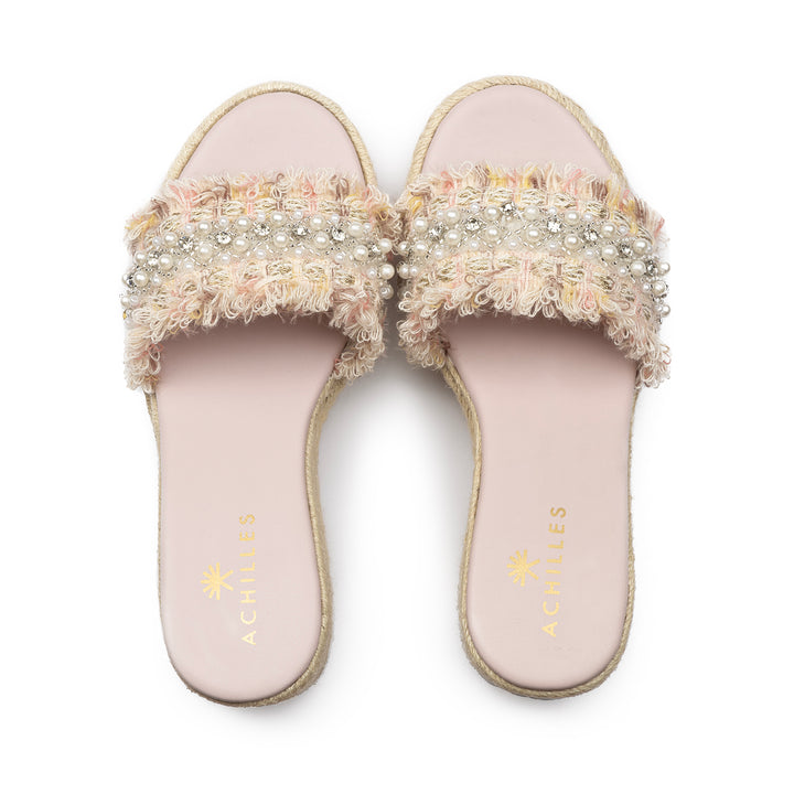 Pearl Strap Wedge Sandals - Kashmir