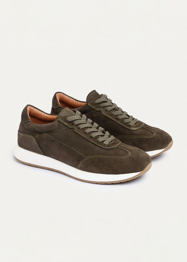 Pro Genuine Leather Sneakers | Olive