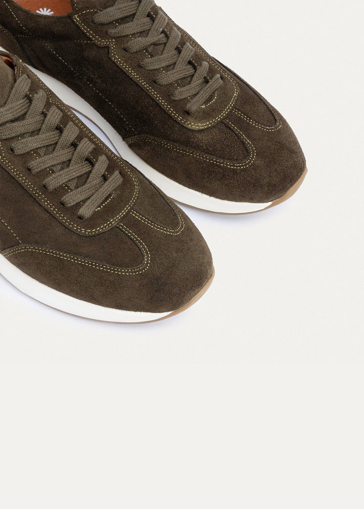 Pro Genuine Leather Sneakers | Olive