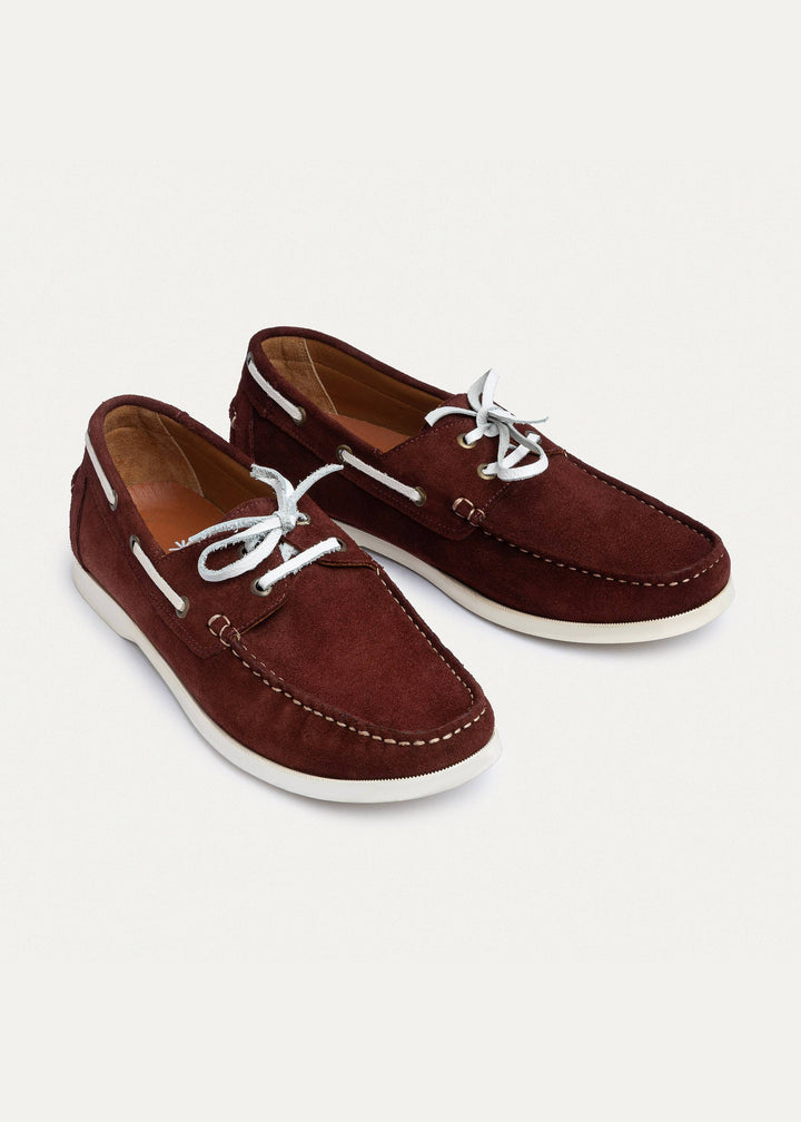 Achilles | Harbor Men’s Leather Boat Shoes -Oxblood