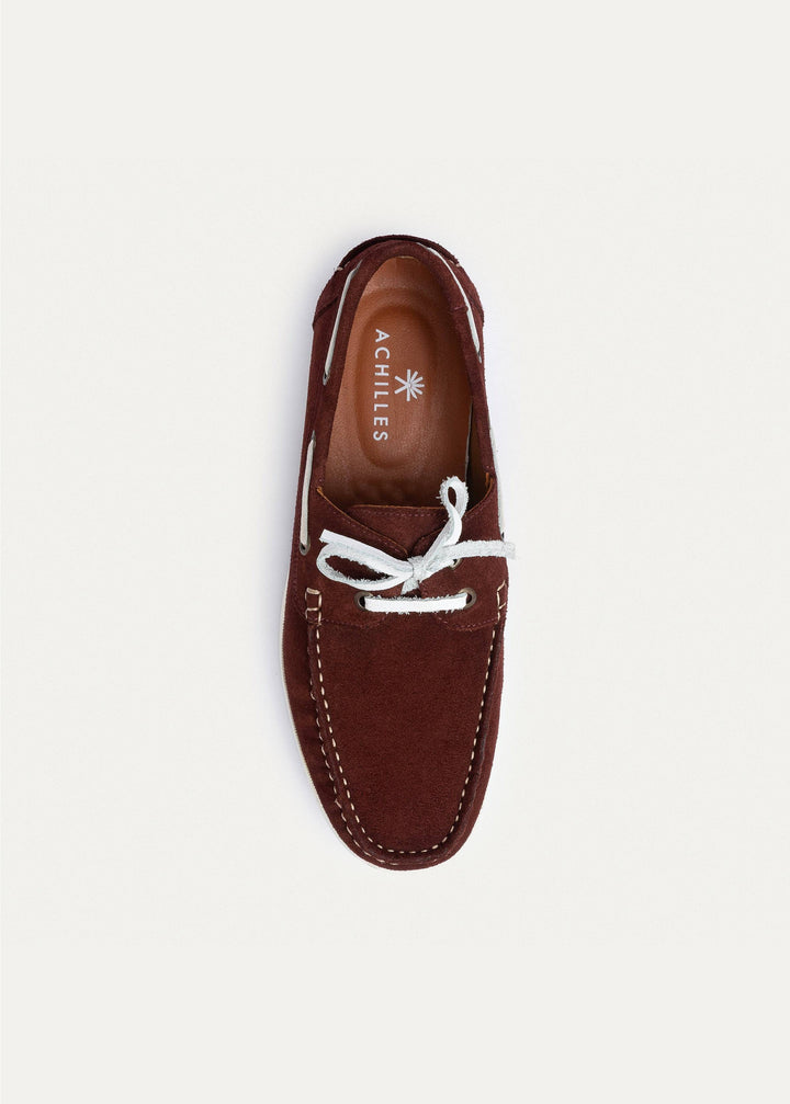 Achilles | Harbor Men’s Leather Boat Shoes -Oxblood