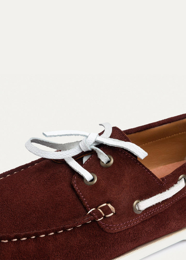 Achilles | Harbor Men’s Leather Boat Shoes -Oxblood