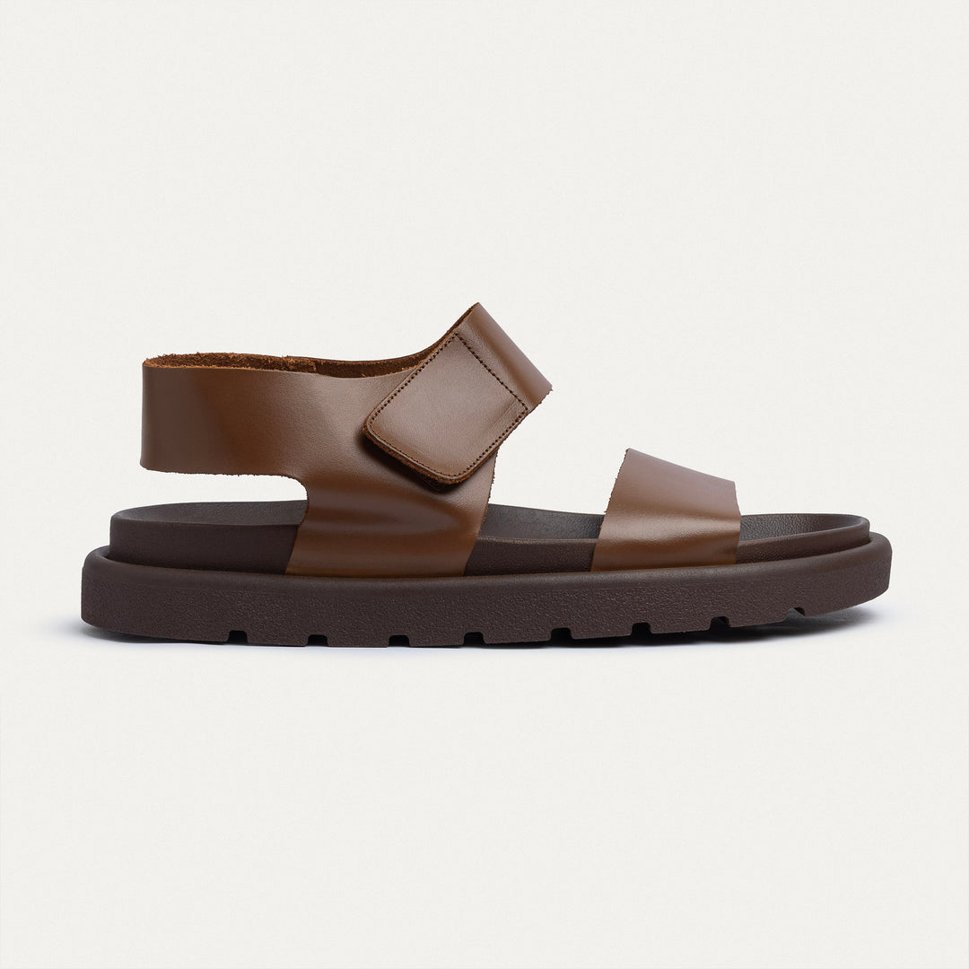 Achilles | Nero Velcro Strap Sandals - Havan