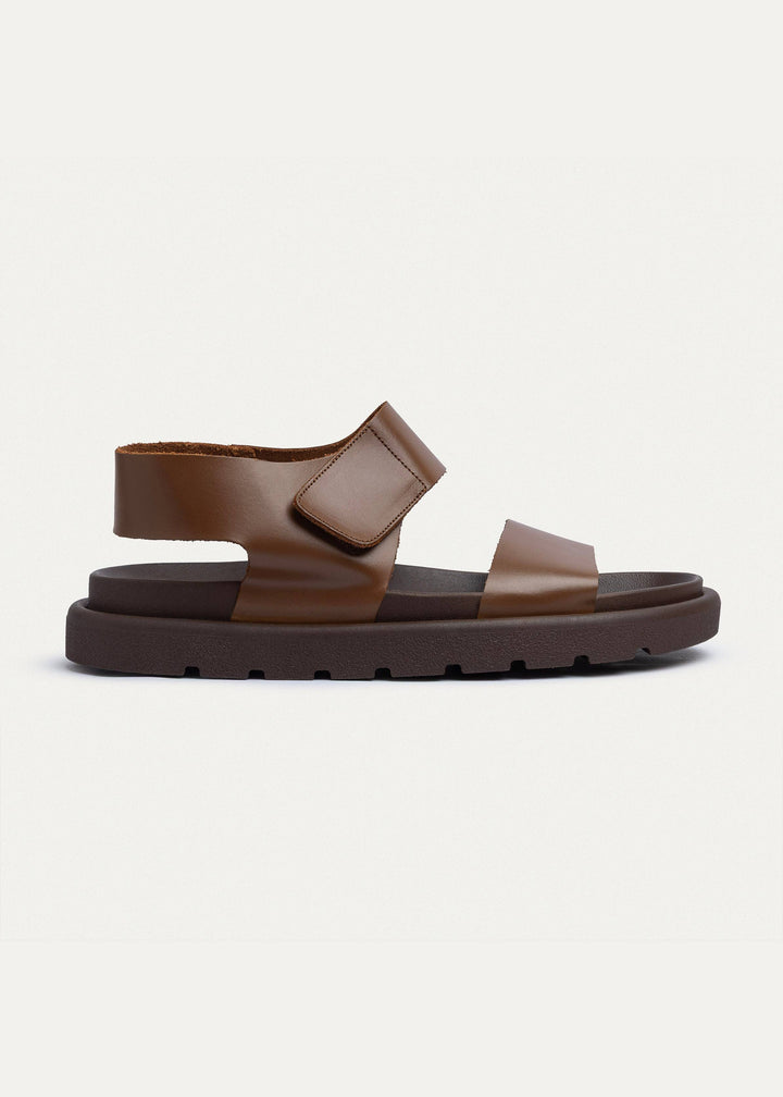 Achilles | Nero Velcro Strap Sandals - Havan