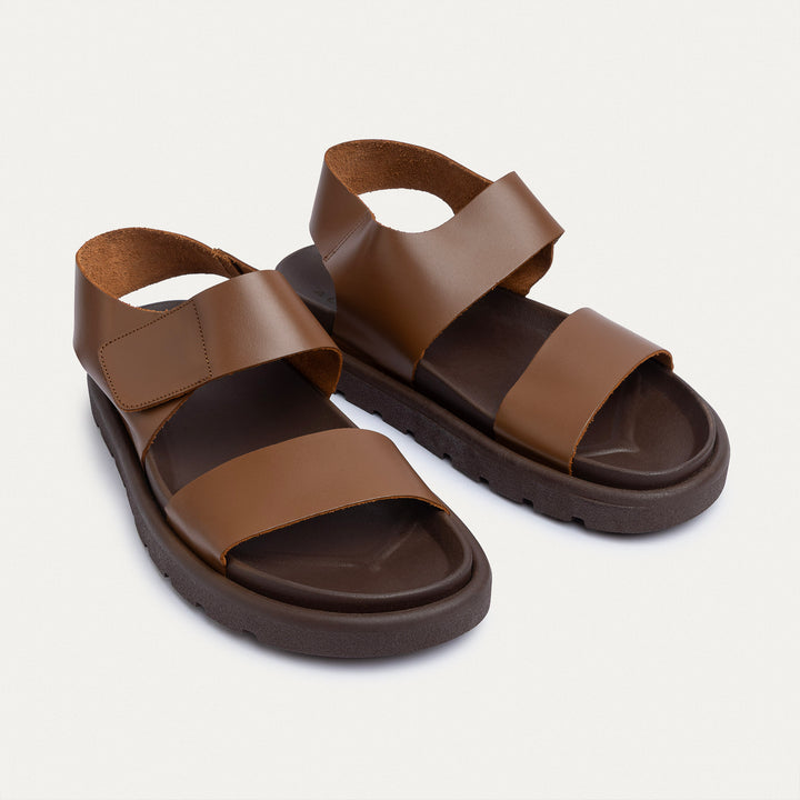 Achilles | Nero Velcro Strap Sandals - Havan