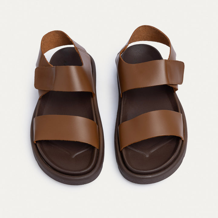 Achilles | Nero Velcro Strap Sandals - Havan