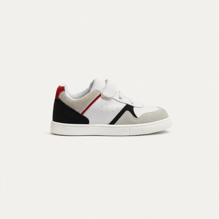 Achilles Kids | PlayCourt Bolt – White/Black/Grey (One-Strap)