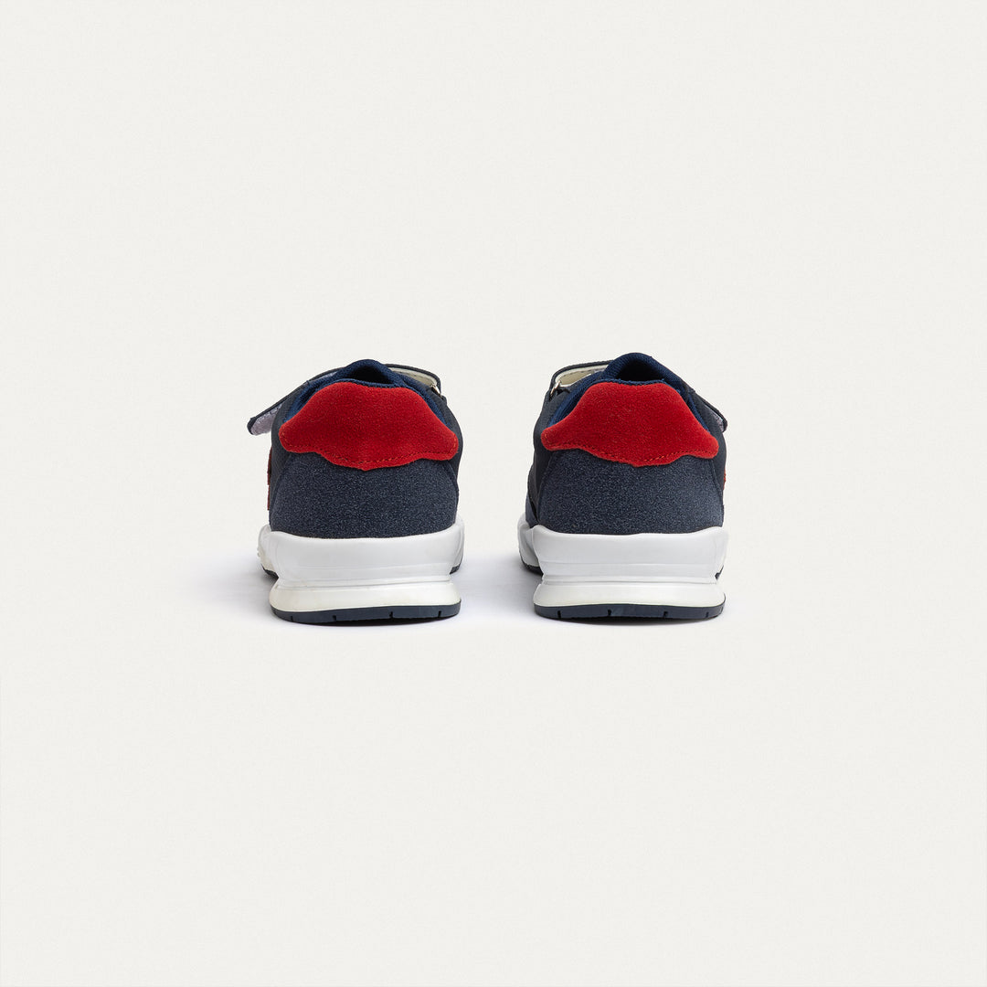 Achilles Kids | Daydream – Navy & Red (One-Strap Sneakers) – Court Style, Kid-Simple