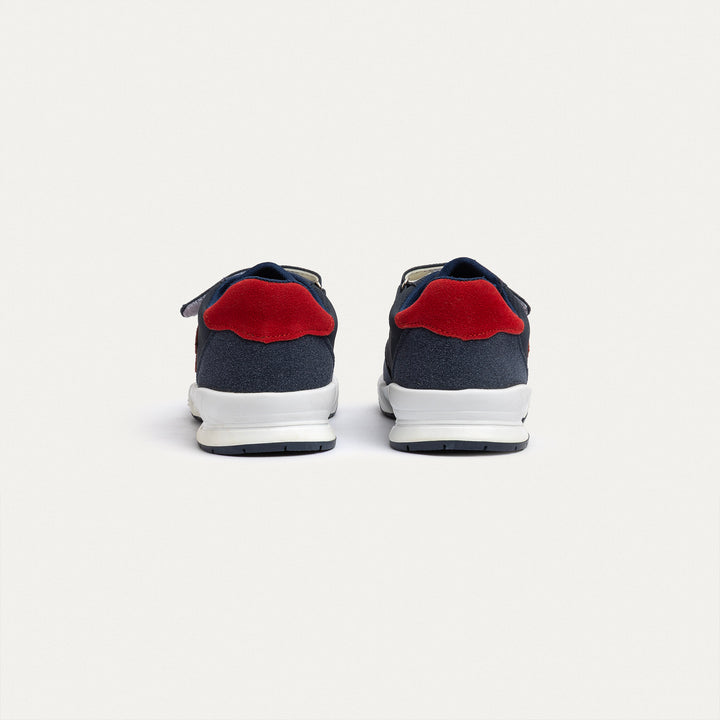 Achilles Kids | Daydream – Navy & Red (One-Strap Sneakers) – Court Style, Kid-Simple