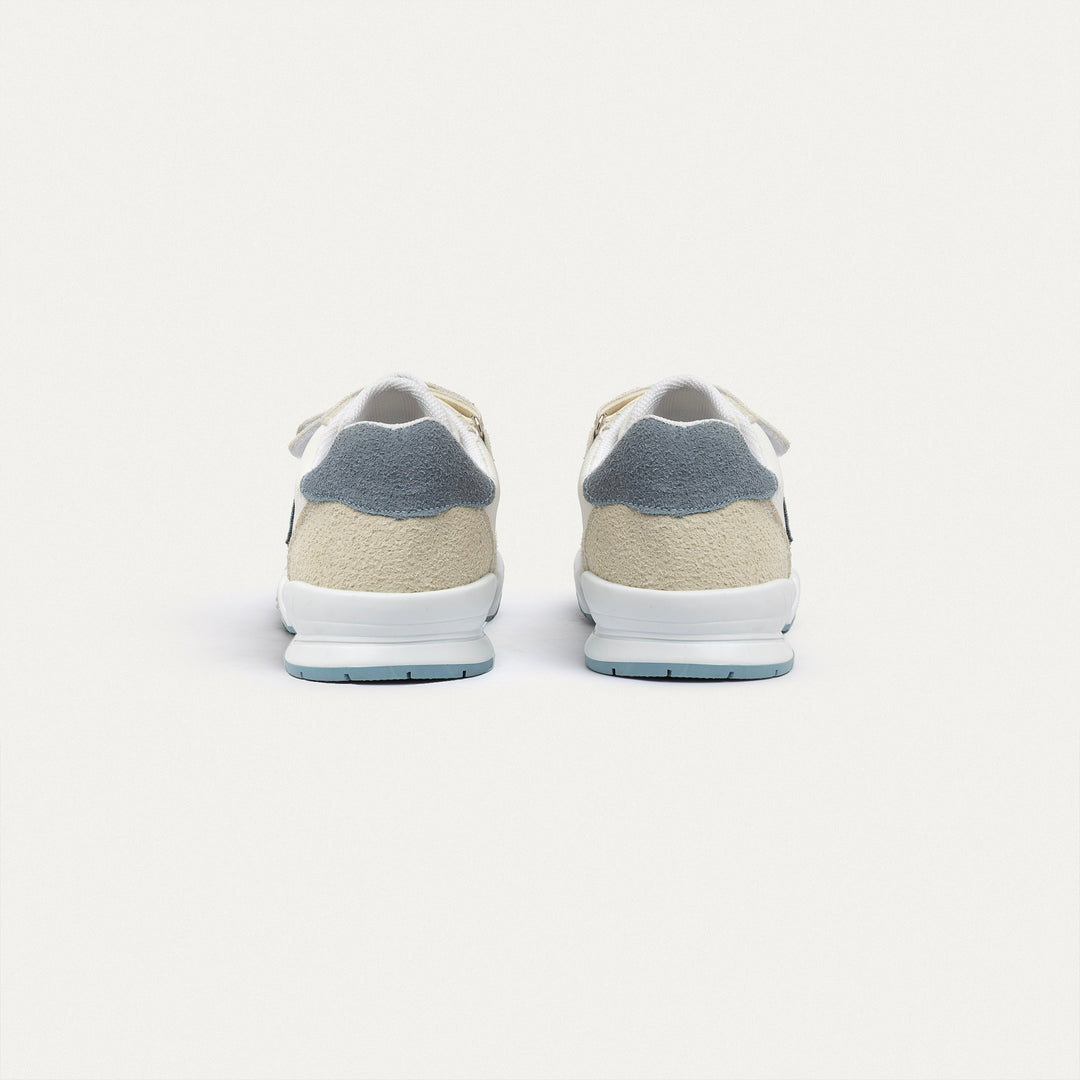 Achilles Kids | Daydream – White & Beige (One-Strap Sneakers) – Court Style, Kid-Simple