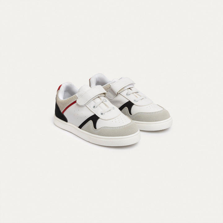 Achilles Kids | PlayCourt Bolt – White/Black/Grey (One-Strap)