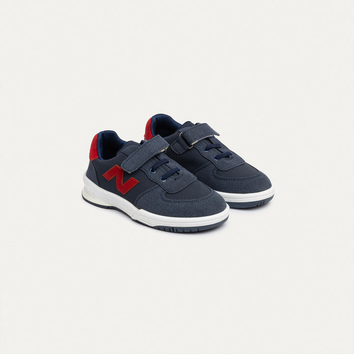 Achilles Kids | Daydream – Navy & Red (One-Strap Sneakers) – Court Style, Kid-Simple