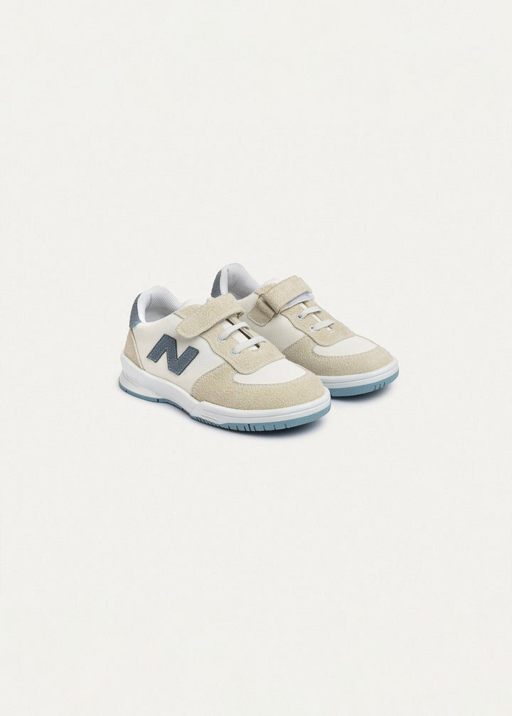 Daydream White & Beige (One-Strap Sneakers) Court Style, Kid | Simple