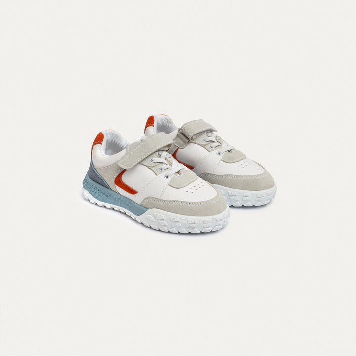 Achilles Kids | PlayCourt – White & Babyblue (One-Strap Sneakers) – Chunky Style, Kid-Simple