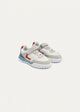 PlayCourt White & Babyblue (One-Strap Sneakers) Chunky Style, Kid | Simple