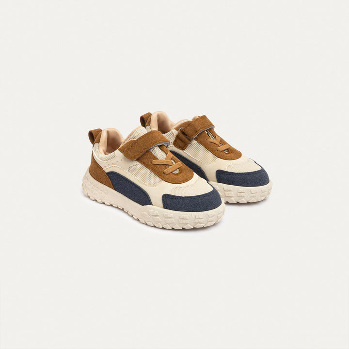Achilles Kids | Play Runner – Beige&Brown (One-Strap Sneakers) – Go Far, Play Fast