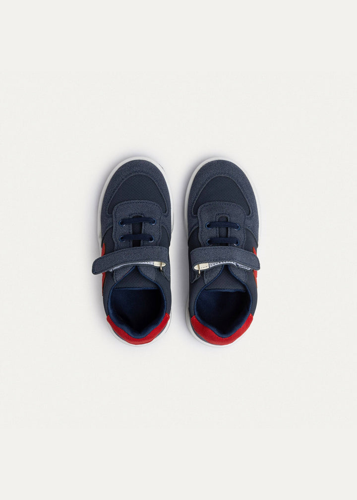 Achilles Kids | Daydream – Navy & Red (One-Strap Sneakers) – Court Style, Kid-Simple