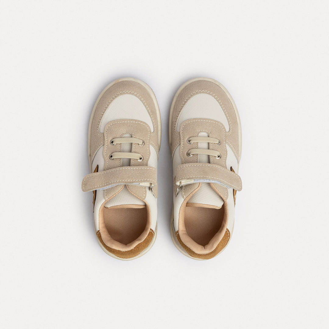 Achilles Kids | Daydream – Beige (One-Strap Sneakers) – Court Style, Kid-Simple