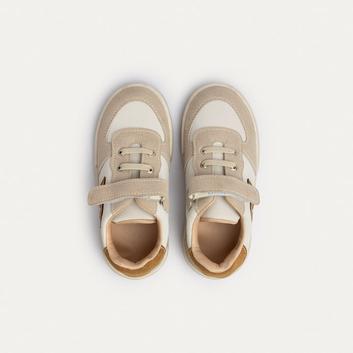 Achilles Kids | Daydream – Beige (One-Strap Sneakers) – Court Style, Kid-Simple
