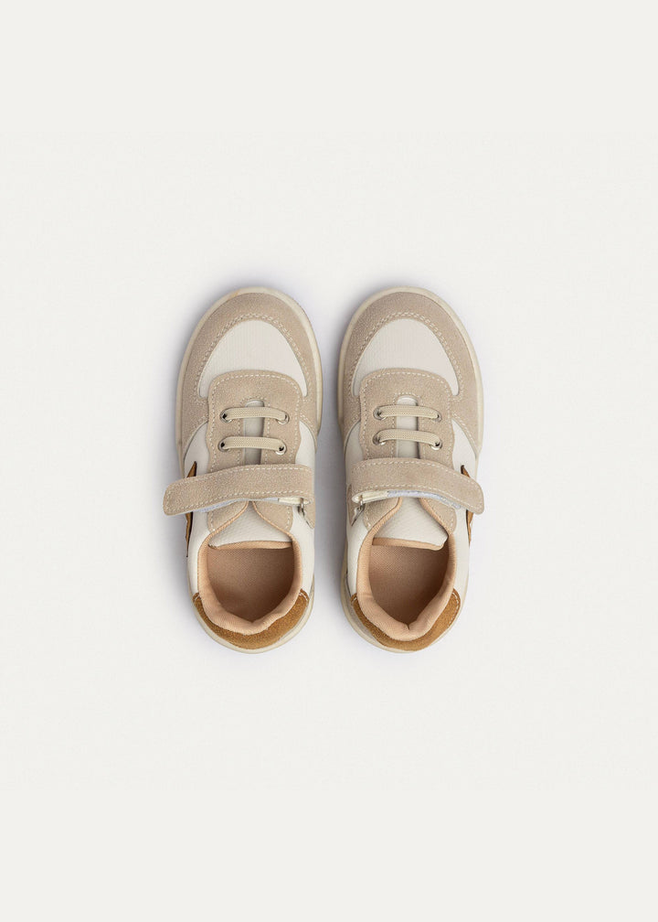 Achilles Kids | Daydream – Beige (One-Strap Sneakers) – Court Style, Kid-Simple