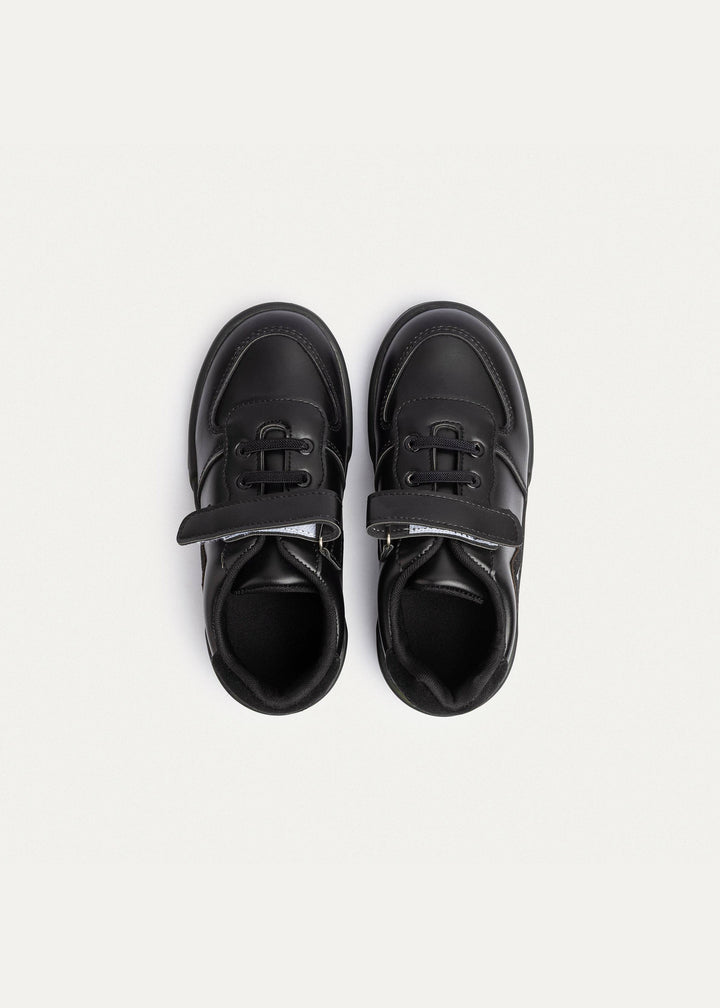 Achilles Kids | Daydream – Black (One-Strap Sneakers) – Court Style, Kid-Simple