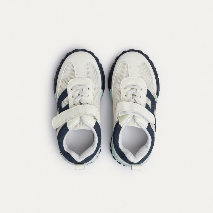 Achilles Kids | Daydream – White & Navy (One-Strap Sneakers) – Your Dream Shoe, Real Easy