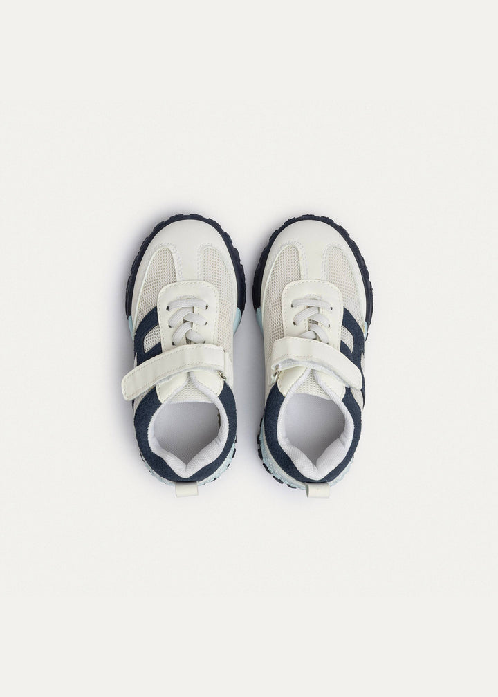 Achilles Kids | Daydream – White & Navy (One-Strap Sneakers) – Your Dream Shoe, Real Easy