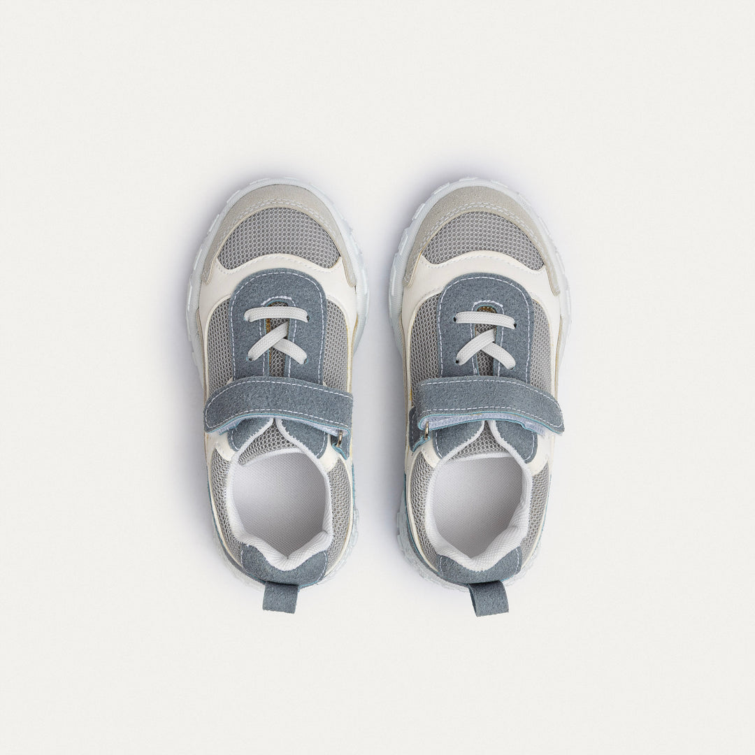 Achilles Kids | Play Runner – White & Gray (One-Strap Sneakers) – Go Far, Play Fast