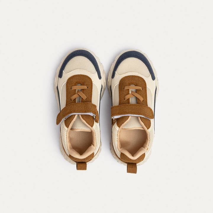 Achilles Kids | Play Runner – Beige&Brown (One-Strap Sneakers) – Go Far, Play Fast